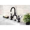 Kingston Brass Bridge Bathroom Faucet with Brass PopUp, Matte Black KS7990BPL